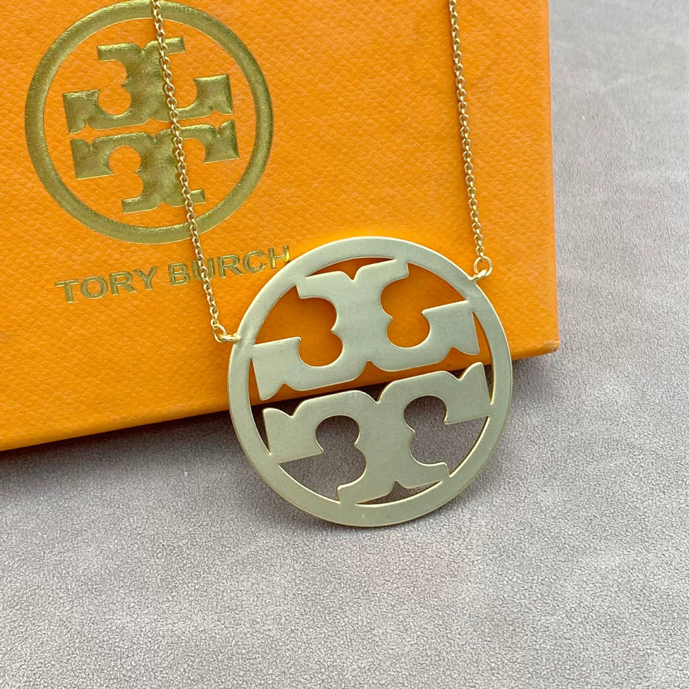 Tory Burch Double Matte Gold Plated Necklace Unisex